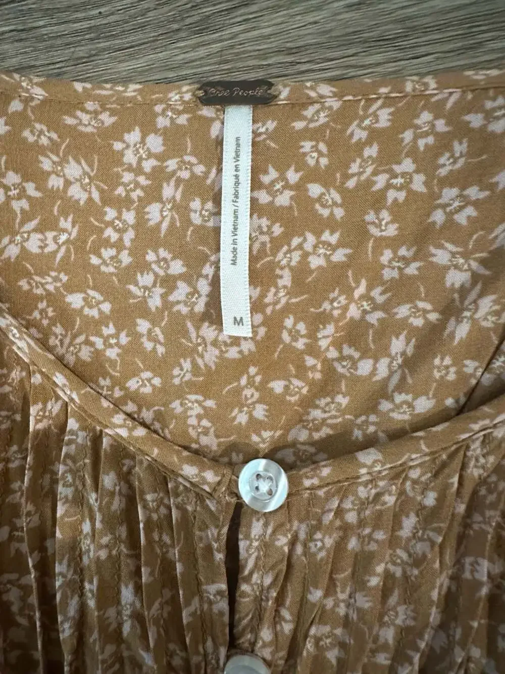 Free People Floral Button-Front Mini Dress Size M - Picture 3 of 6